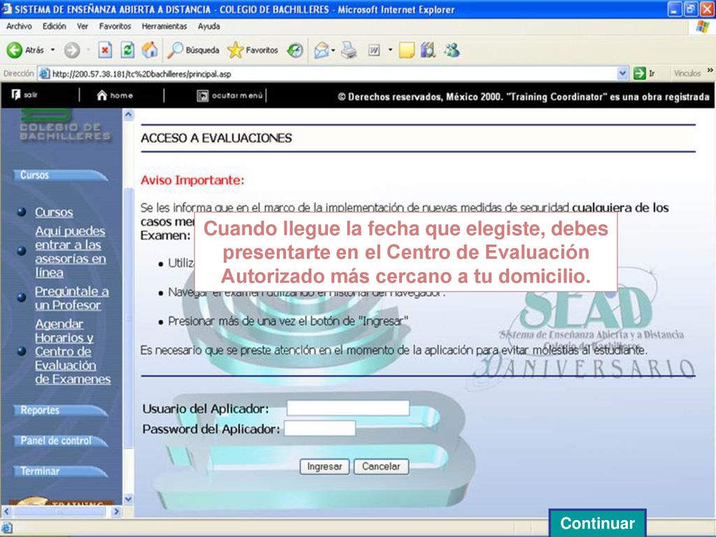 Cuando llegue la fecha que elegiste, debes presentarte en el Centro de Evaluación Autorizado más cercano a tu domicilio.