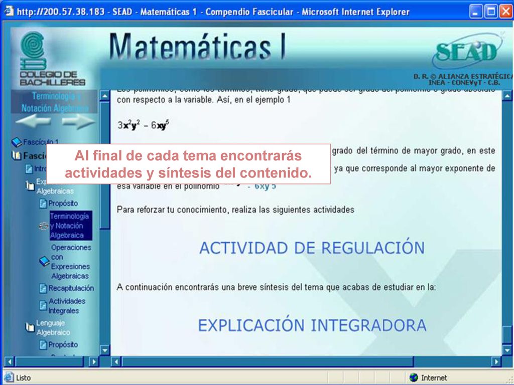 Al final de cada tema encontrarás actividades y síntesis del contenido.