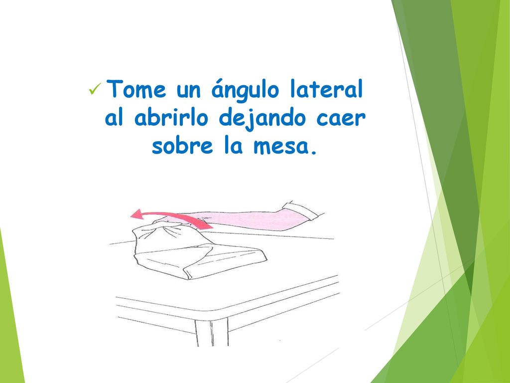 Tome un ángulo lateral al abrirlo dejando caer sobre la mesa.