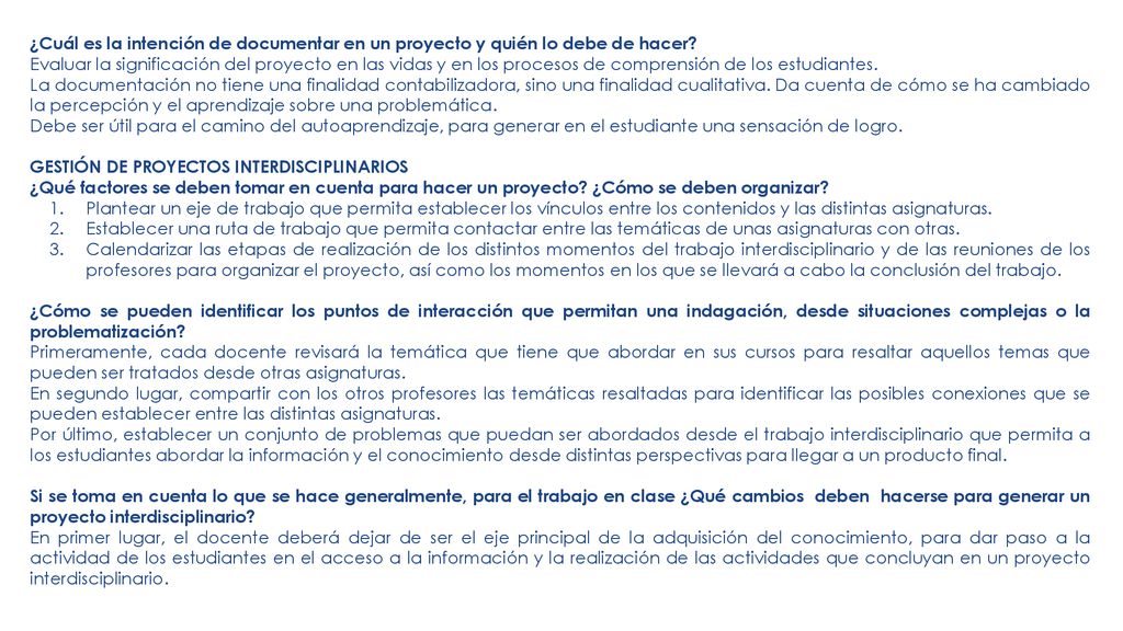 ¿Cuál es la intención de documentar en un proyecto y quién lo debe de hacer