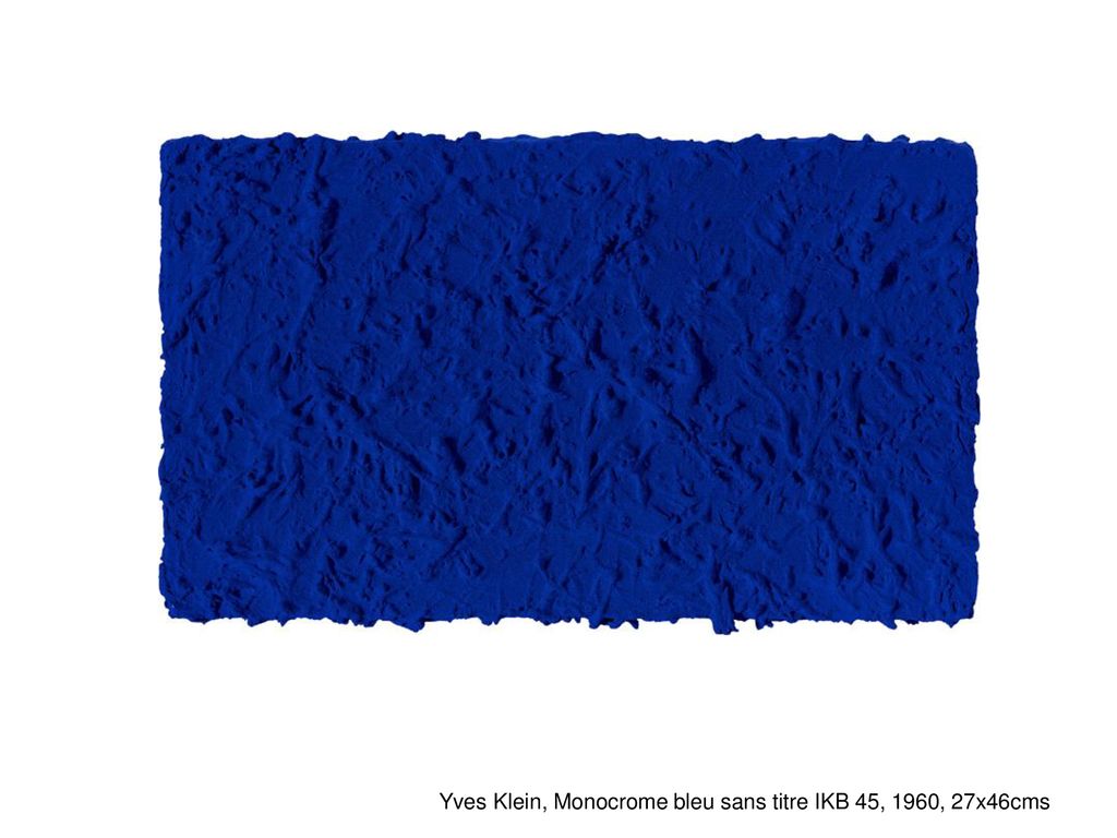Yves Klein, Monocrome bleu sans titre IKB 45, 1960, 27x46cms