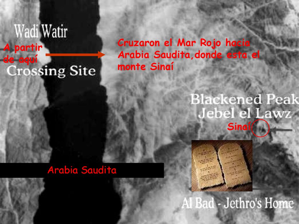 Cruzaron el Mar Rojo hacia Arabia Saudita,donde esta el monte Sinaí