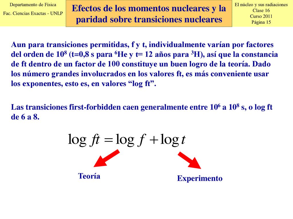 Efectos de los momentos nucleares y la paridad sobre transiciones nucleares