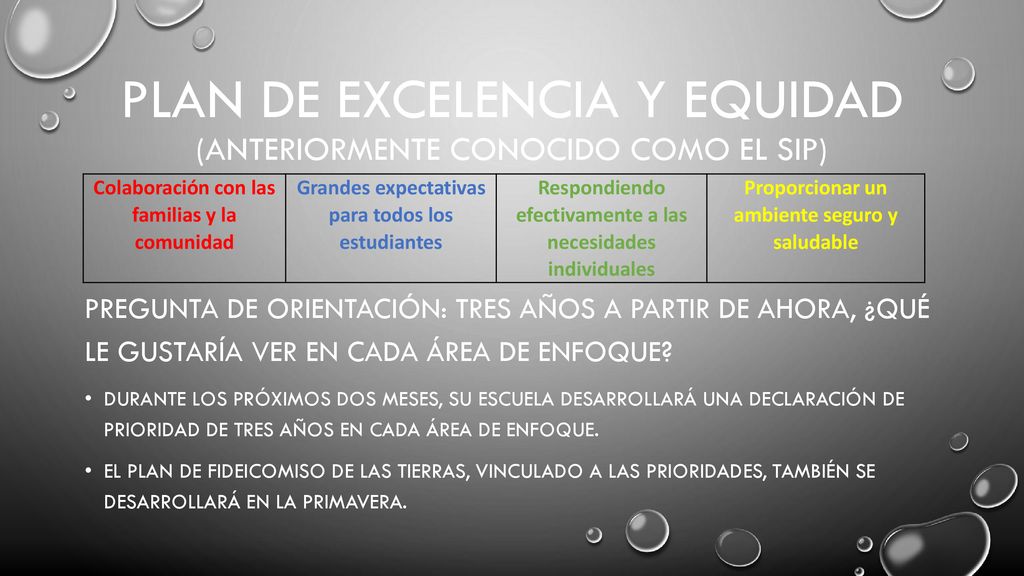 Plan de excelencia y equidad (anteriormente conocido como el sip)