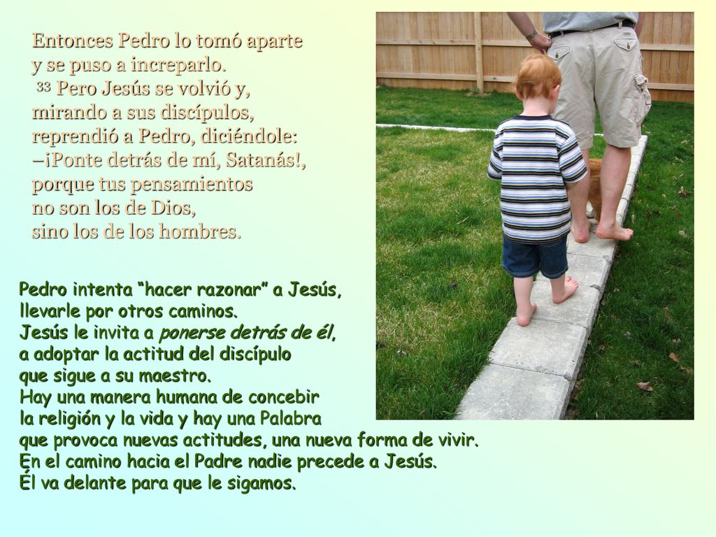 Entonces Pedro lo tomó aparte y se puso a increparlo