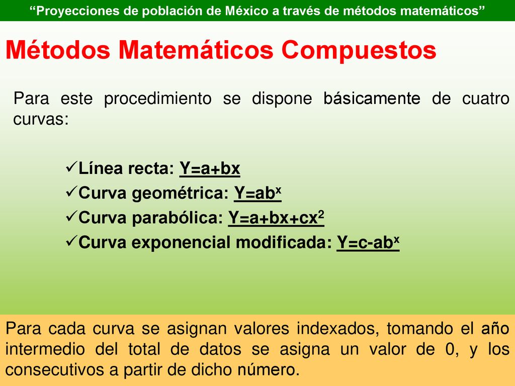 Proyecciones de población de México a través de métodos matemáticos