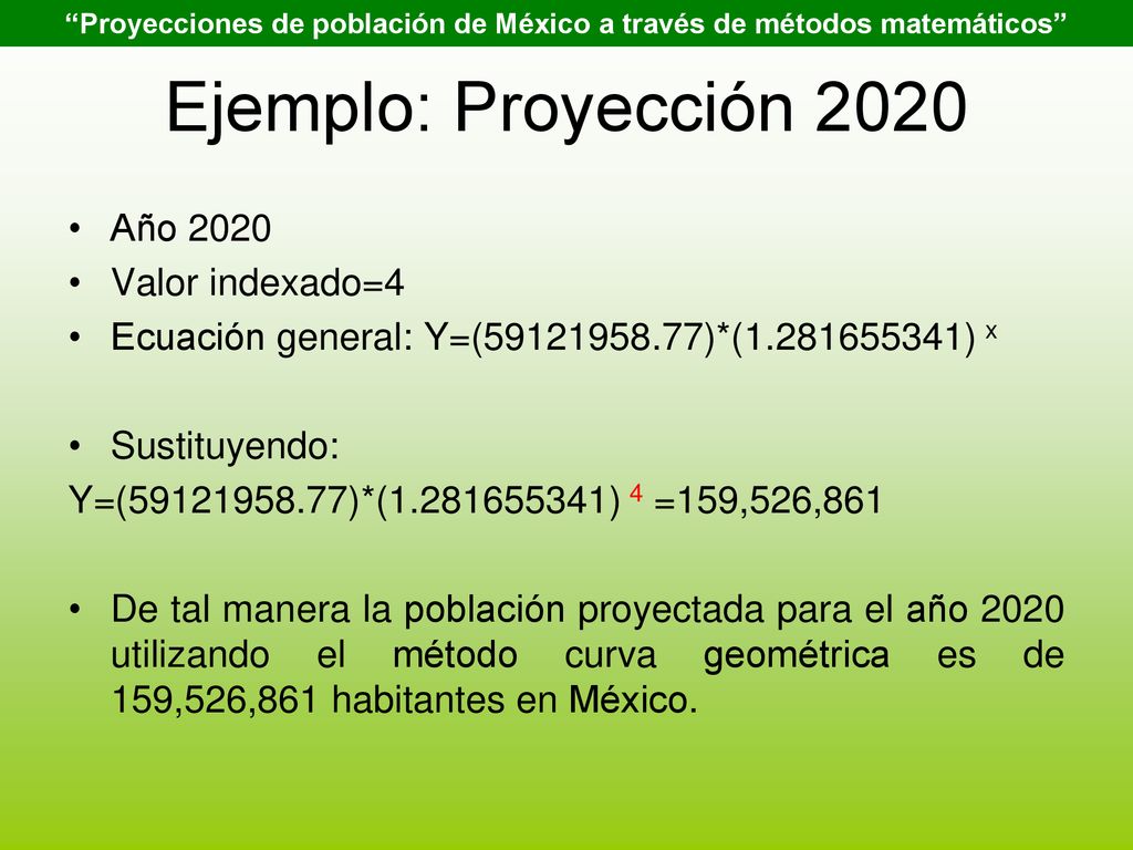 Proyecciones de población de México a través de métodos matemáticos