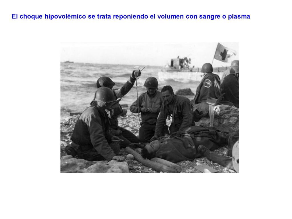 El choque hipovolémico se trata reponiendo el volumen con sangre o plasma