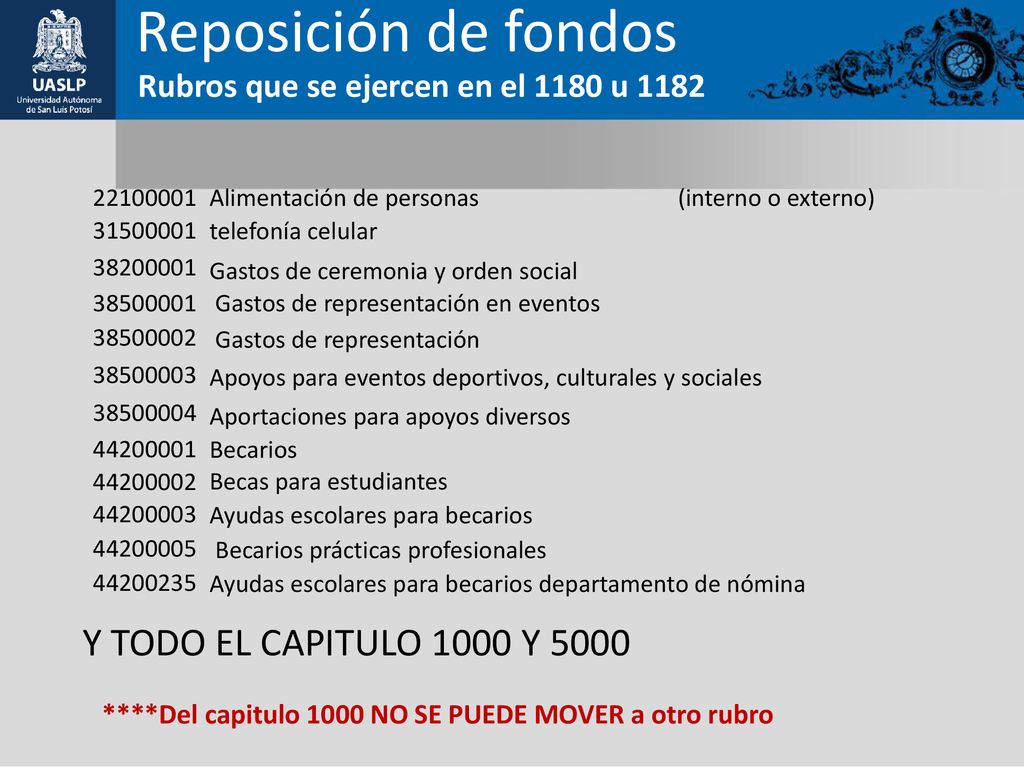 Reposición de fondos Y TODO EL CAPITULO 1000 Y 5000