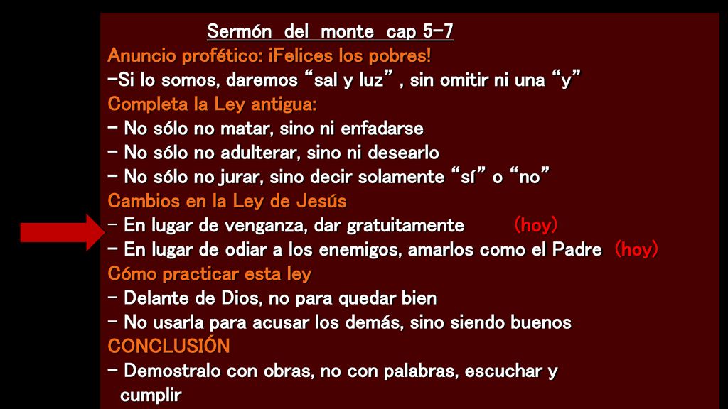 Sermón del monte cap 5-7 Anuncio profético: ¡Felices los pobres