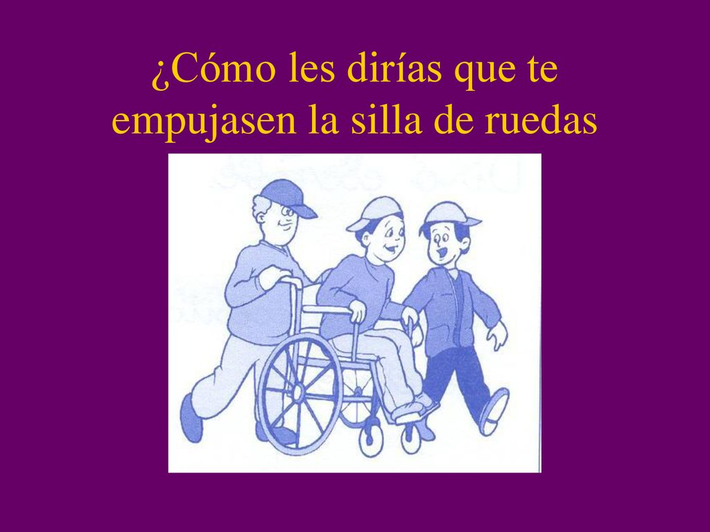¿Cómo les dirías que te empujasen la silla de ruedas