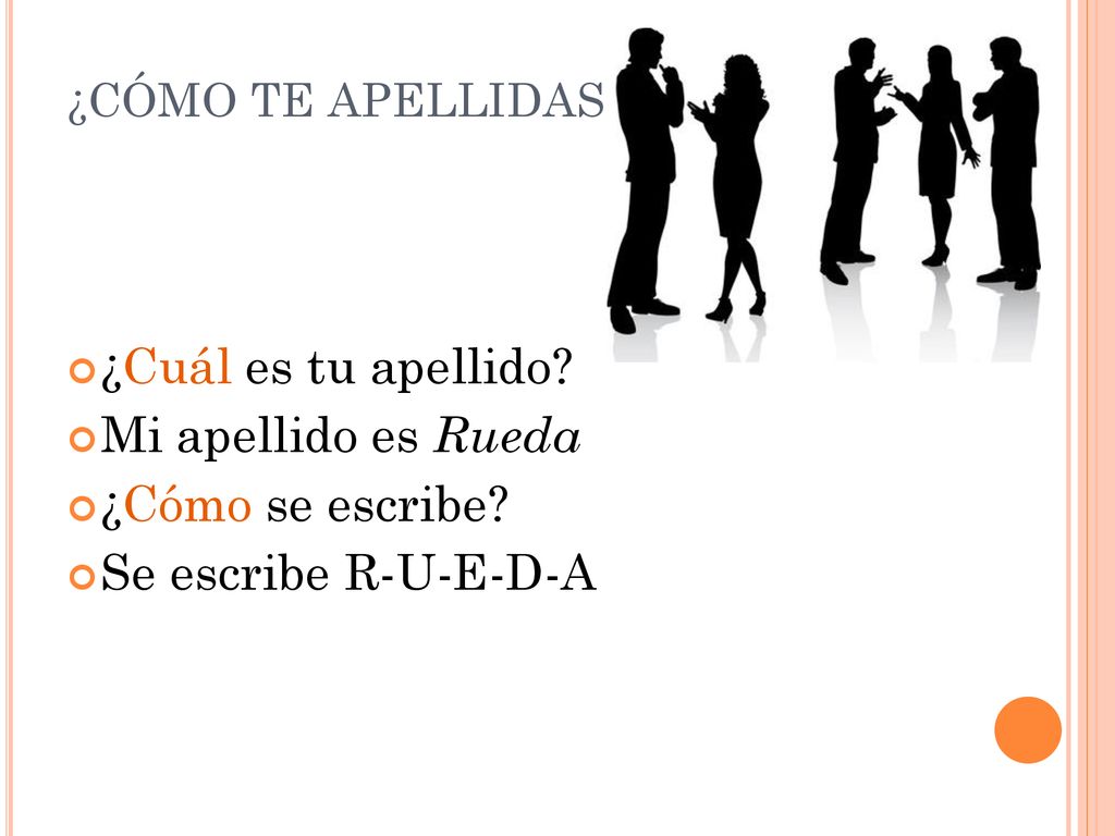 ¿Cuál es tu apellido Mi apellido es Rueda ¿Cómo se escribe