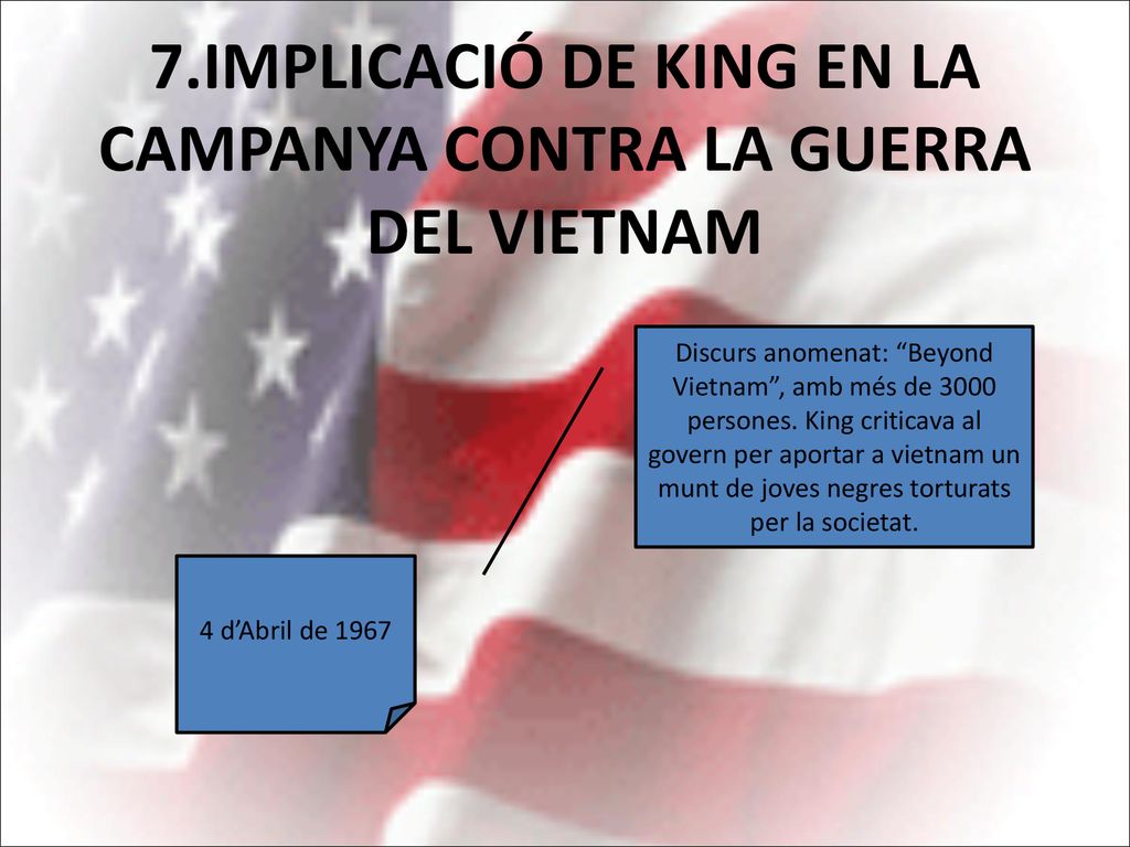 7.IMPLICACIÓ DE KING EN LA CAMPANYA CONTRA LA GUERRA DEL VIETNAM