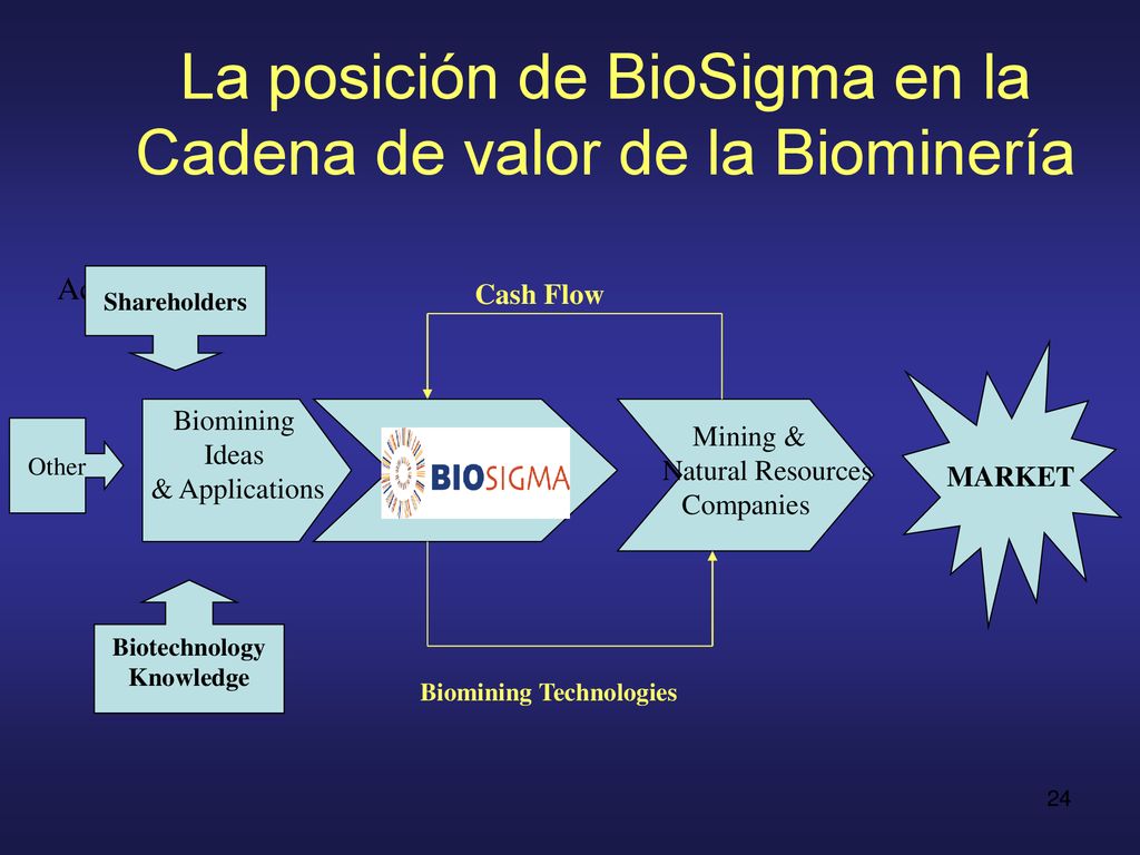 La posición de BioSigma en la Cadena de valor de la Biominería