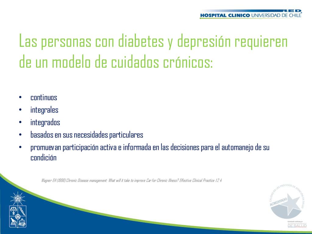 Las personas con diabetes y depresión requieren de un modelo de cuidados crónicos: