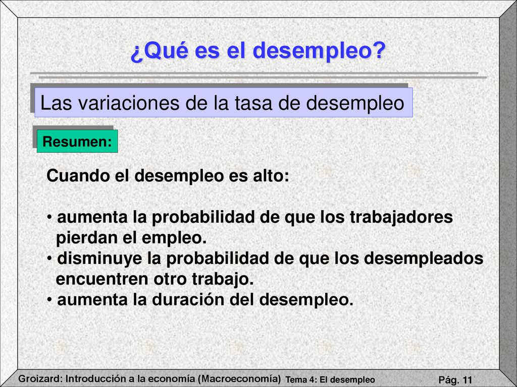 ¿Qué es el desempleo Las variaciones de la tasa de desempleo