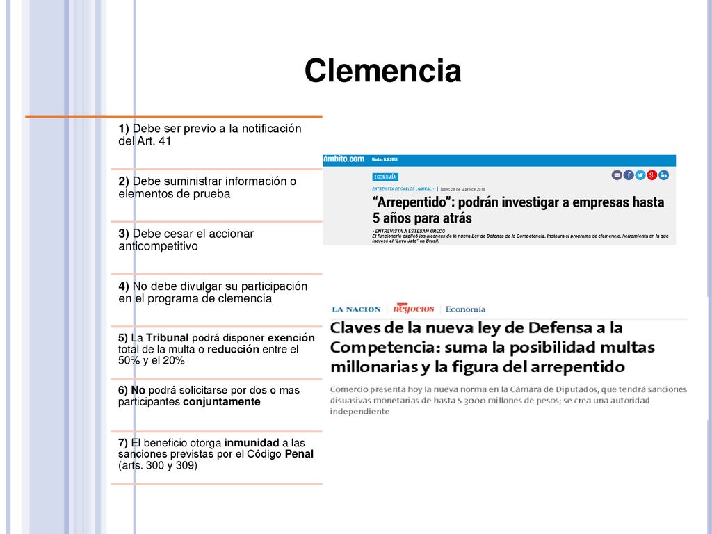 Clemencia 1) Debe ser previo a la notificación del Art. 41
