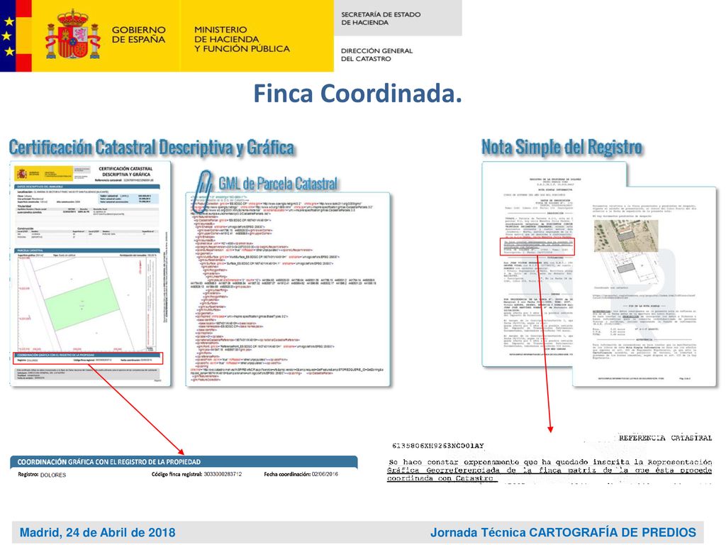 Madrid, 24 de Abril de 2018 Jornada Técnica CARTOGRAFÍA DE PREDIOS