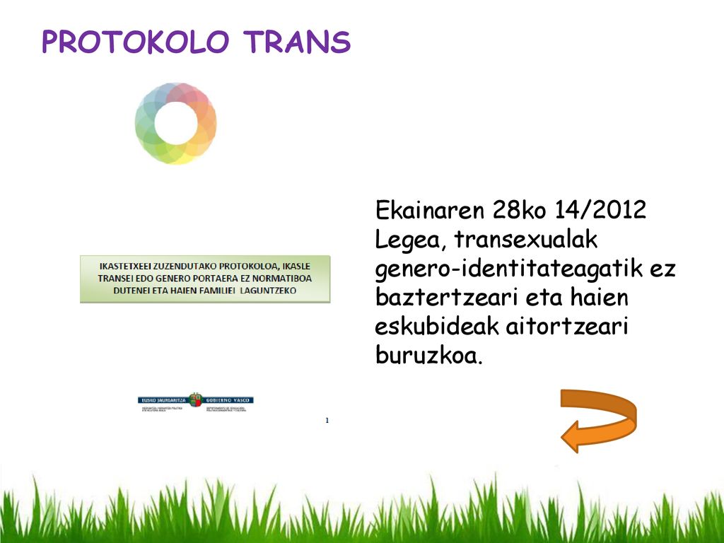 PROTOKOLO TRANS Ekainaren 28ko 14/2012 Legea, transexualak genero-identitateagatik ez baztertzeari eta haien eskubideak aitortzeari buruzkoa.