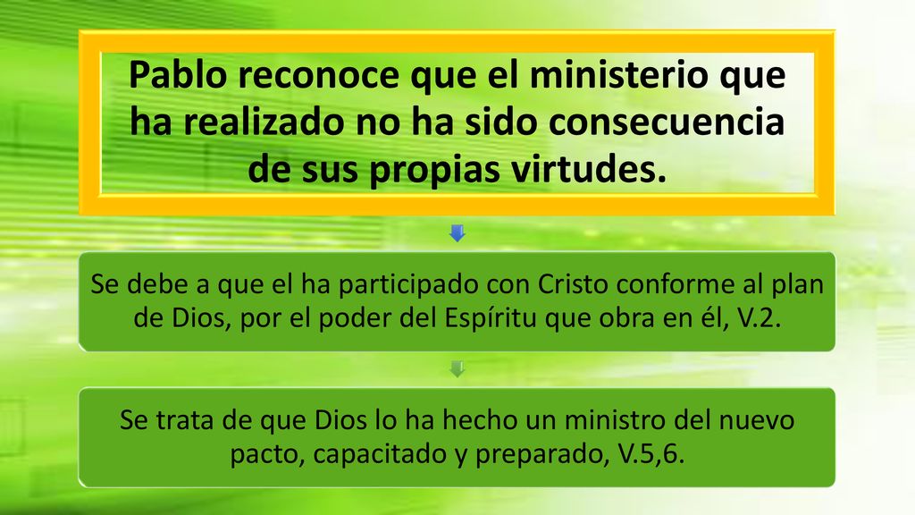 Pablo reconoce que el ministerio que ha realizado no ha sido consecuencia de sus propias virtudes.