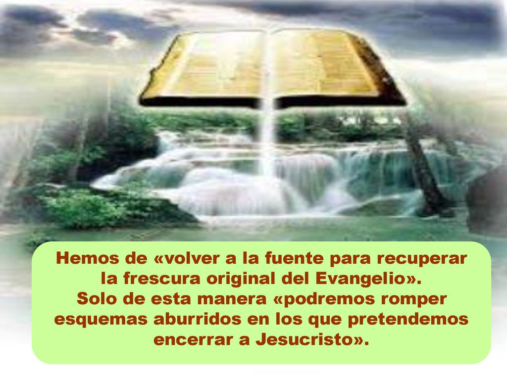 Hemos de «volver a la fuente para recuperar la frescura original del Evangelio».