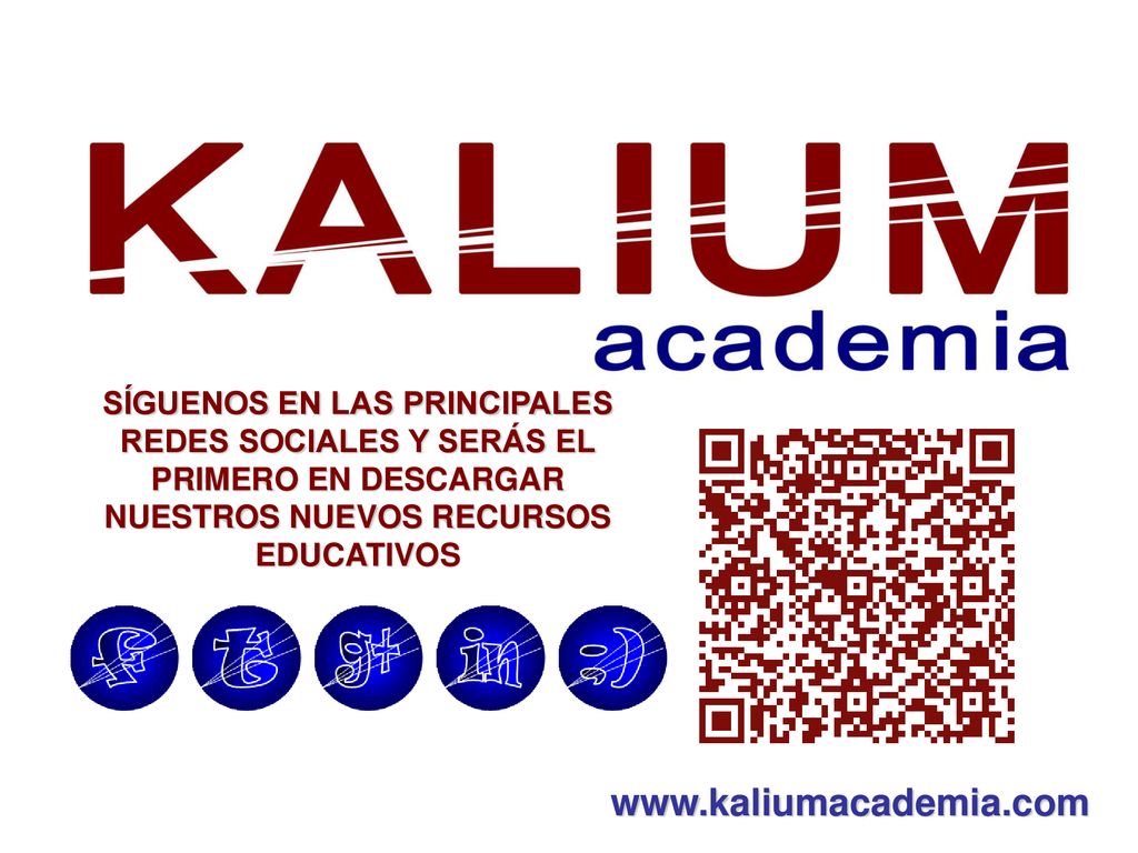 SÍGUENOS EN LAS PRINCIPALES REDES SOCIALES Y SERÁS EL PRIMERO EN DESCARGAR NUESTROS NUEVOS RECURSOS EDUCATIVOS