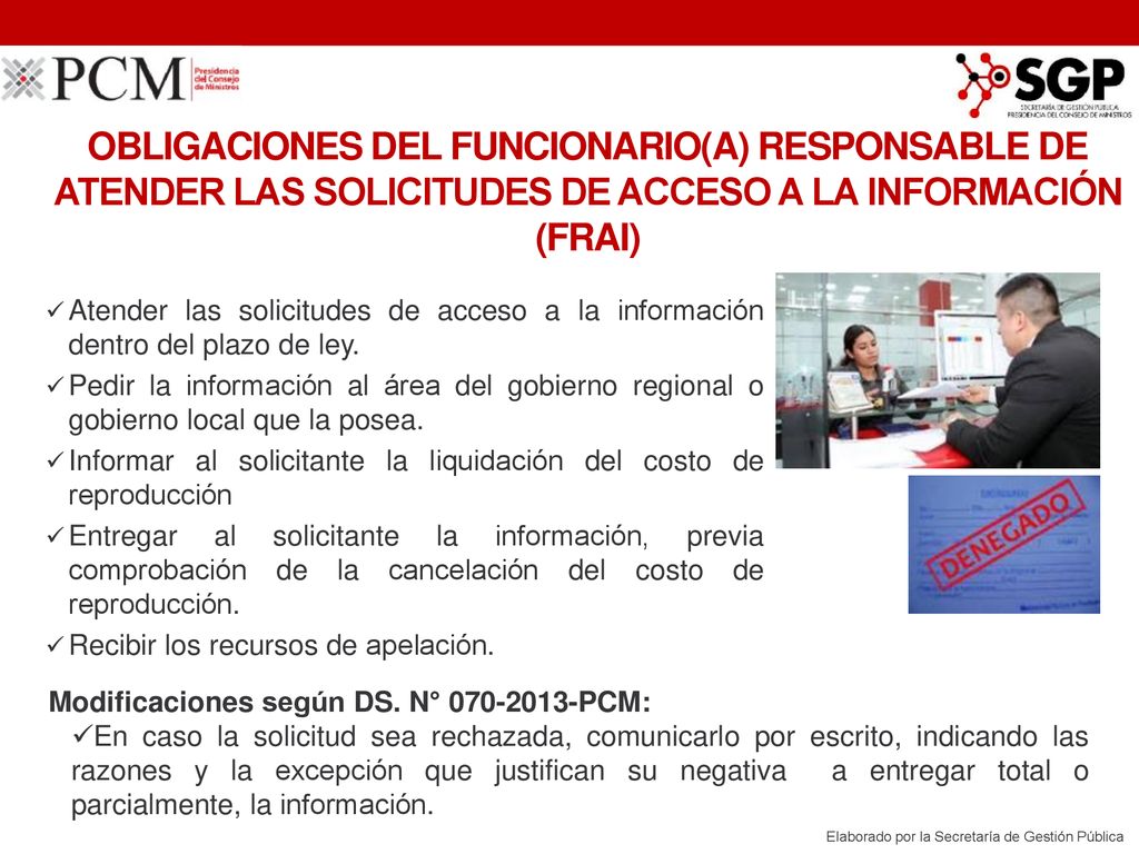 OBLIGACIONES DEL FUNCIONARIO(A) RESPONSABLE DE ATENDER LAS SOLICITUDES DE ACCESO A LA INFORMACIÓN (FRAI)