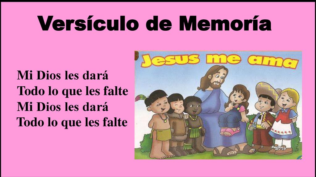 Versículo de Memoría Mi Dios les dará Todo lo que les falte