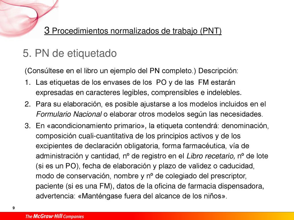 5. PN de etiquetado (Consúltese en el libro un ejemplo del PN completo.) Descripción: