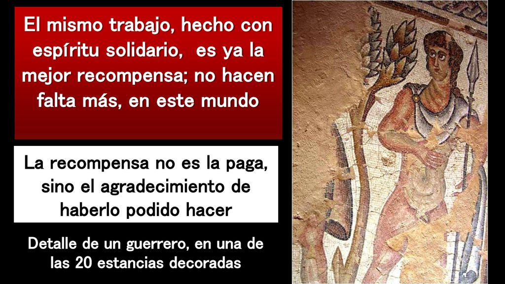 Detalle de un guerrero, en una de las 20 estancias decoradas