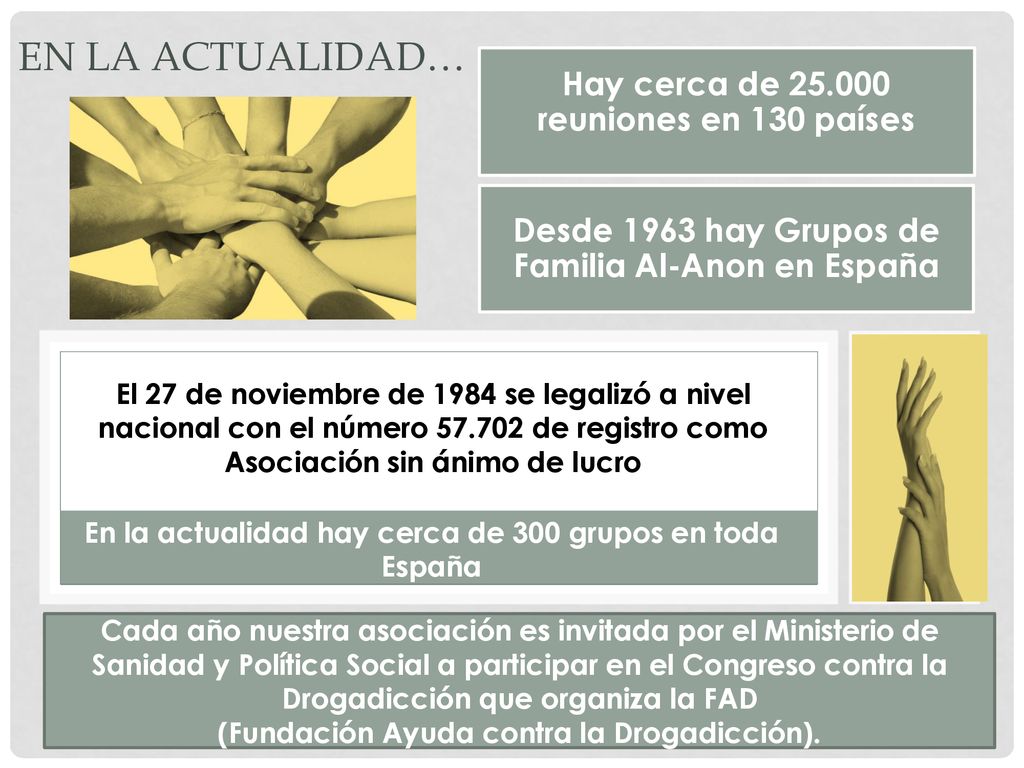 En la actualidad… Hay cerca de reuniones en 130 países