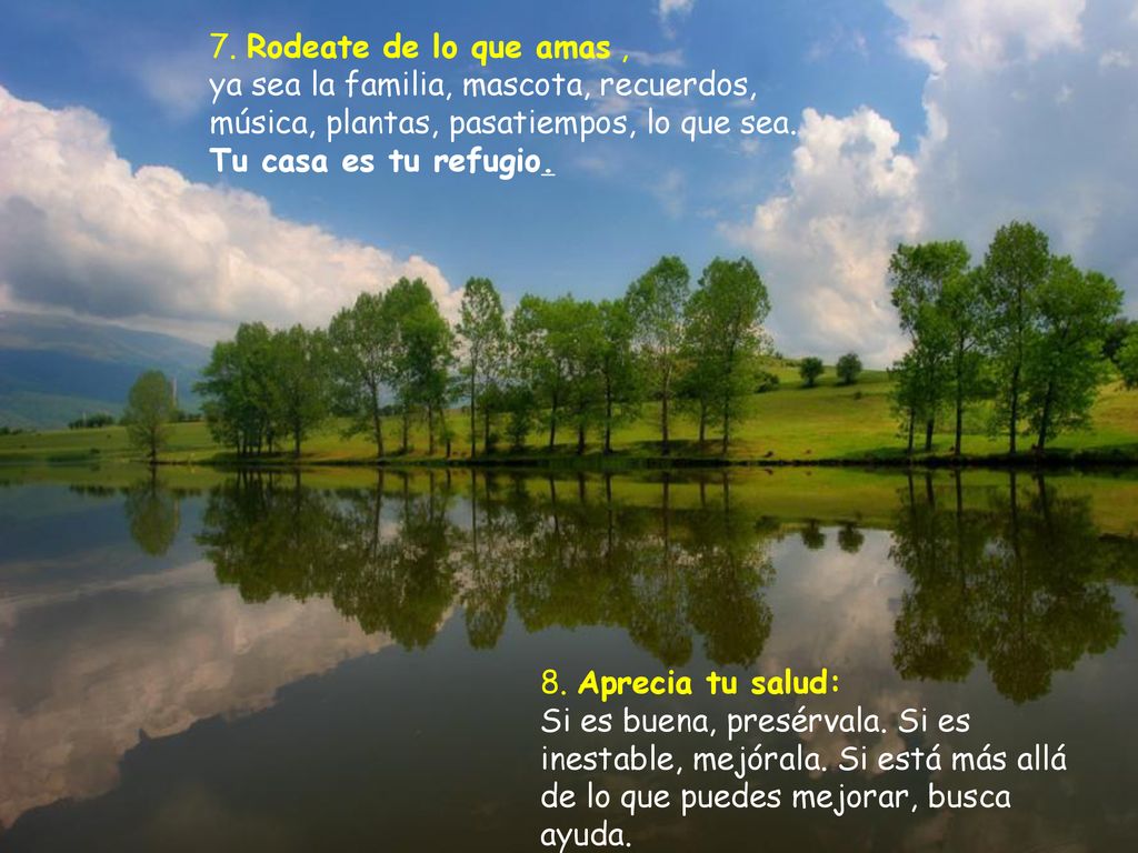 7. Rodeate de lo que amas , ya sea la familia, mascota, recuerdos, música, plantas, pasatiempos, lo que sea. Tu casa es tu refugio.