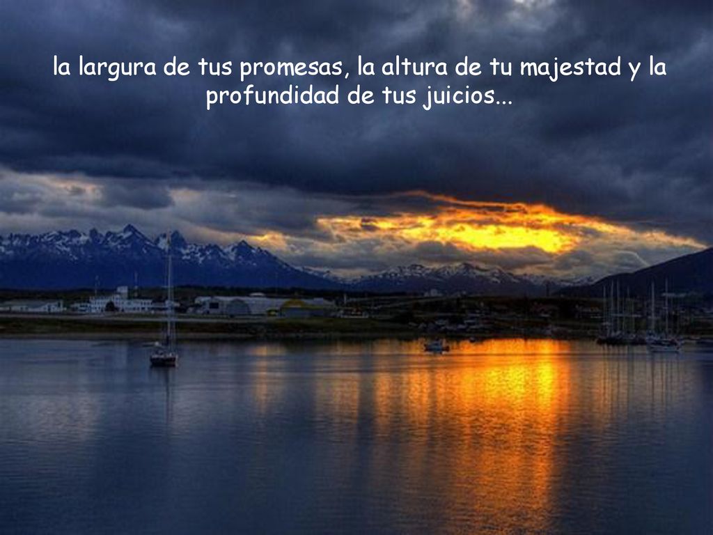 la largura de tus promesas, la altura de tu majestad y la profundidad de tus juicios...