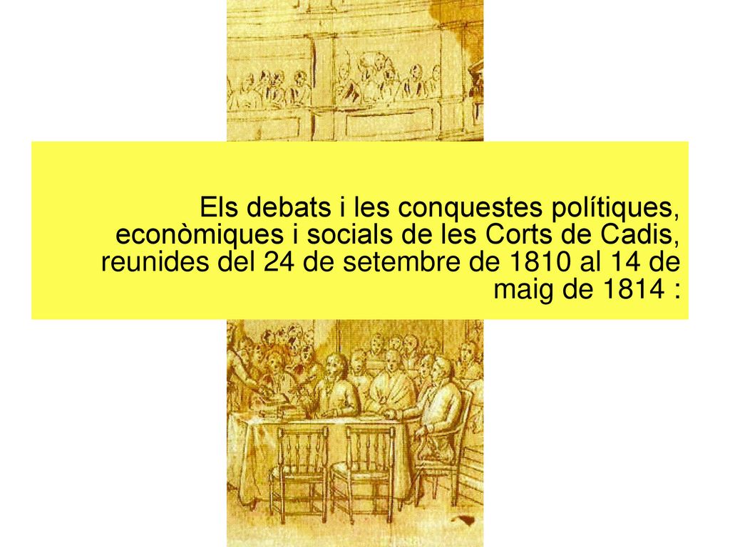 Els debats i les conquestes polítiques, econòmiques i socials de les Corts de Cadis, reunides del 24 de setembre de 1810 al 14 de maig de 1814 :