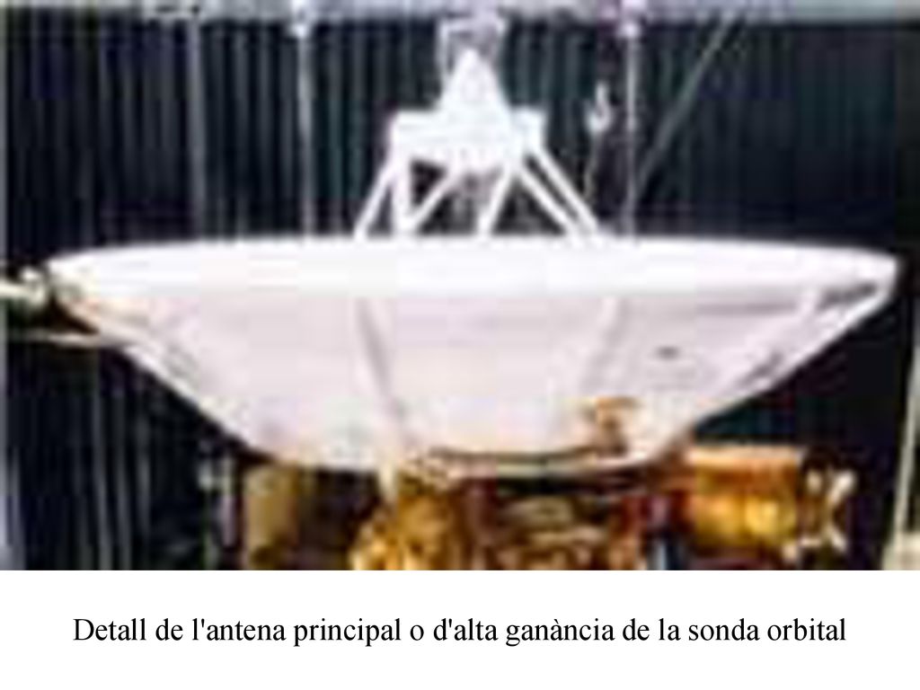 Detall de l antena principal o d alta ganància de la sonda orbital