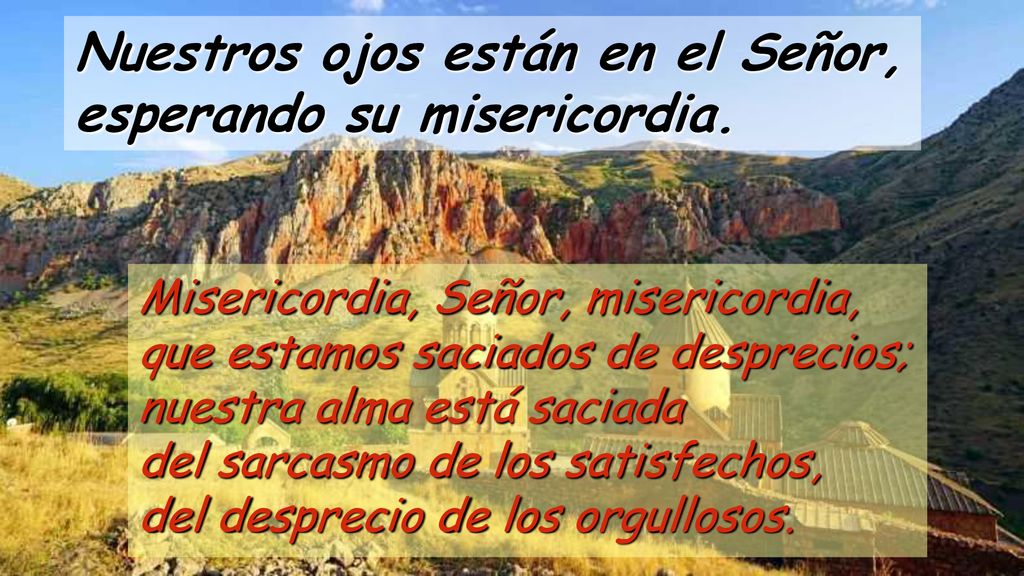 Nuestros ojos están en el Señor, esperando su misericordia.