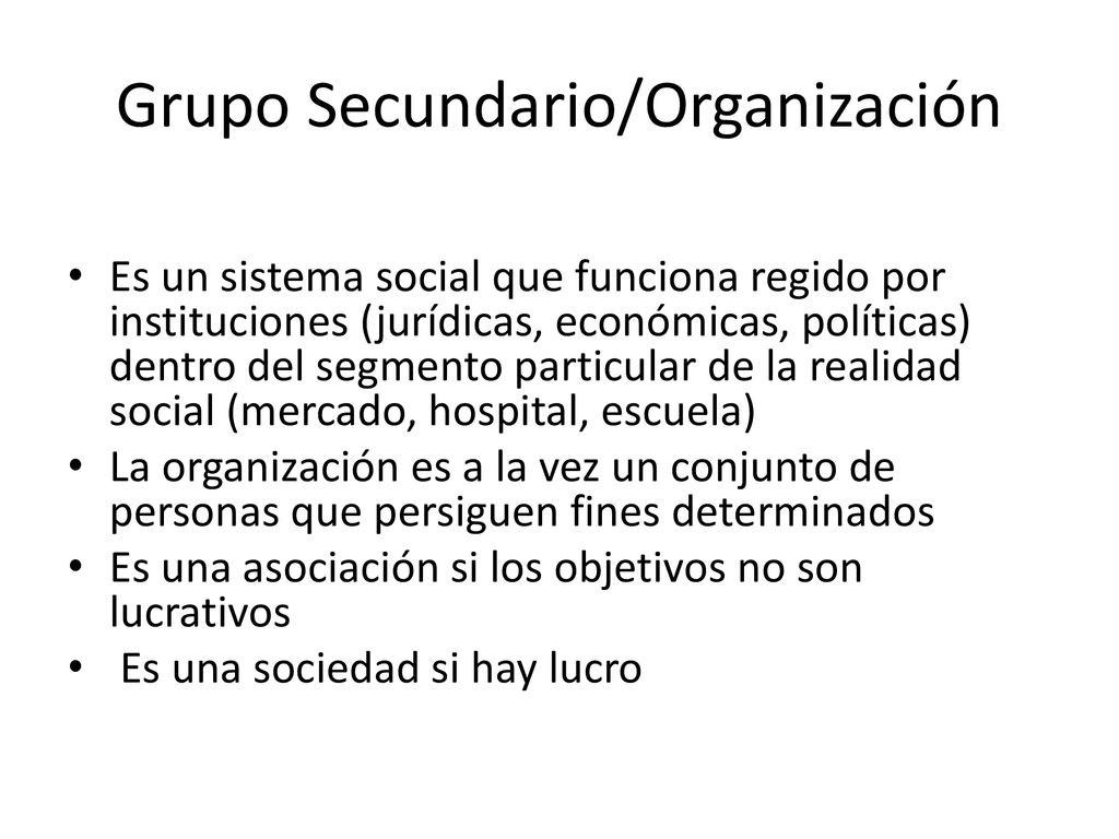 Grupo Secundario/Organización