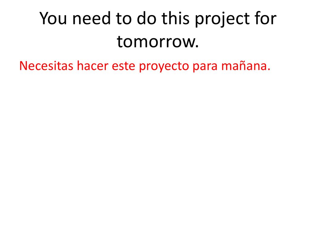 You need to do this project for tomorrow.
