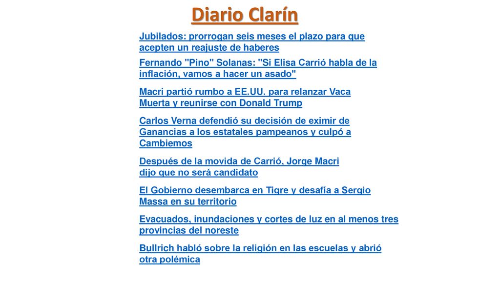 Diario Clarín Jubilados: prorrogan seis meses el plazo para que acepten un reajuste de haberes.