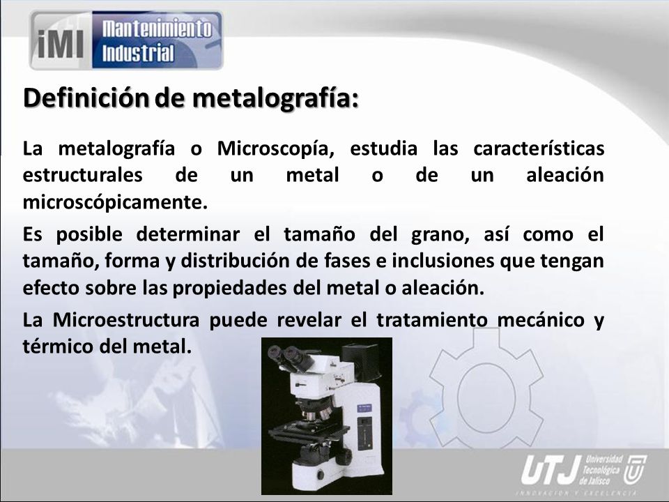 Definición de metalografía: