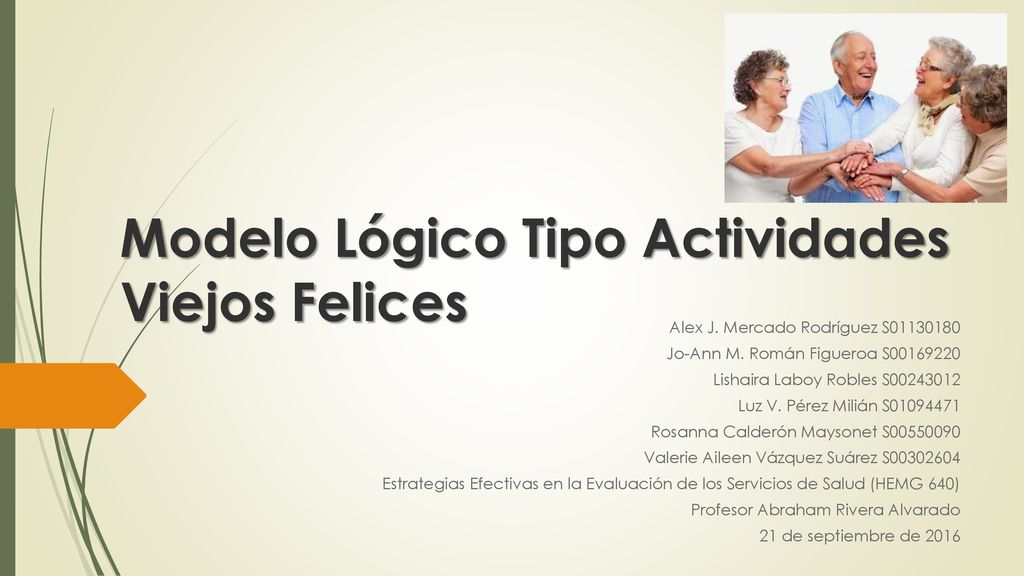 Modelo Lógico Tipo Actividades Viejos Felices