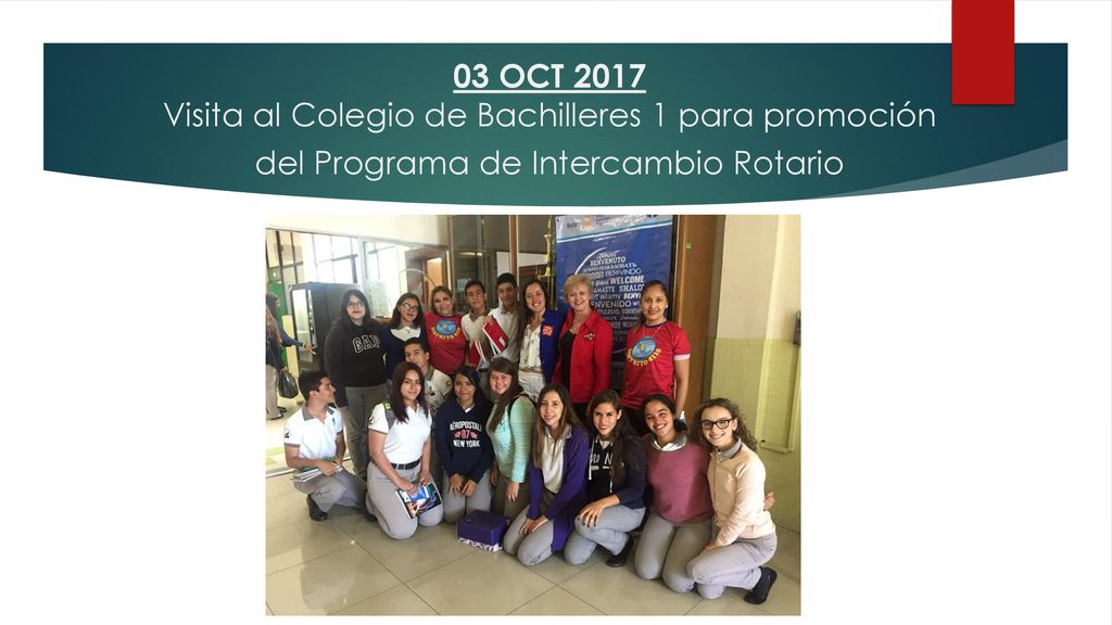 03 OCT 2017 Visita al Colegio de Bachilleres 1 para promoción del Programa de Intercambio Rotario