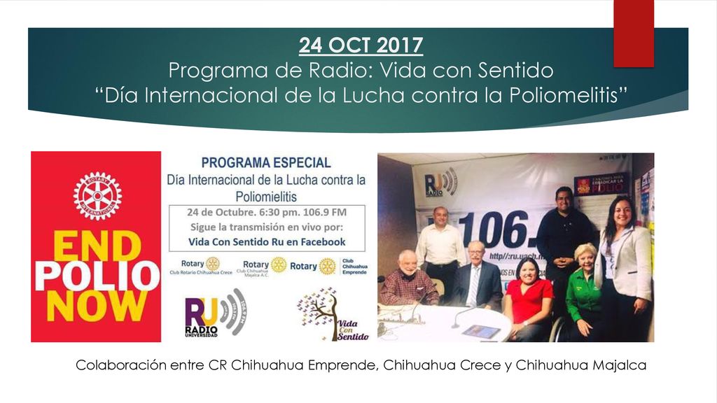 24 OCT 2017 Programa de Radio: Vida con Sentido Día Internacional de la Lucha contra la Poliomelitis
