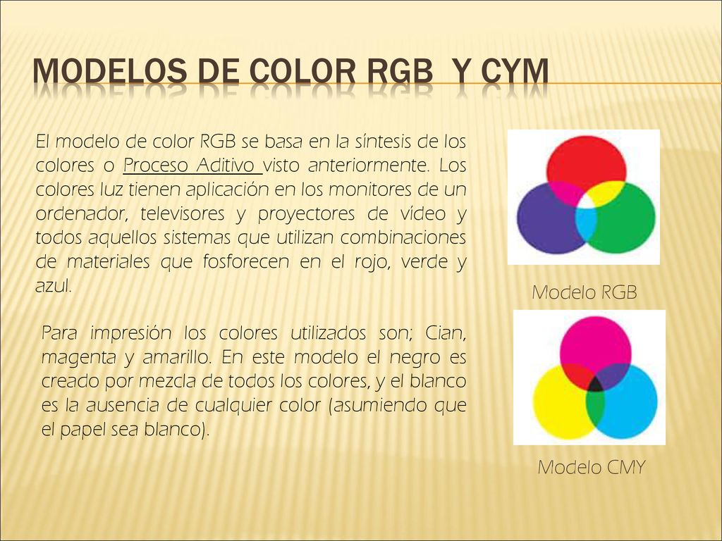 Modelos de color rgb y cym
