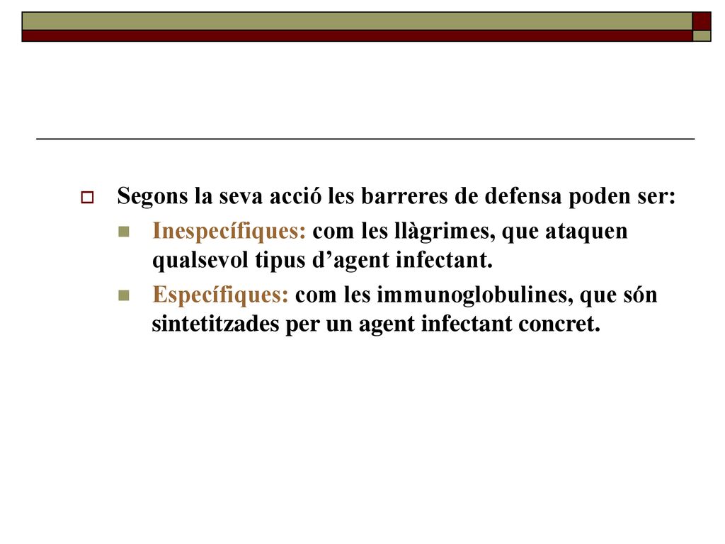 Segons la seva acció les barreres de defensa poden ser: