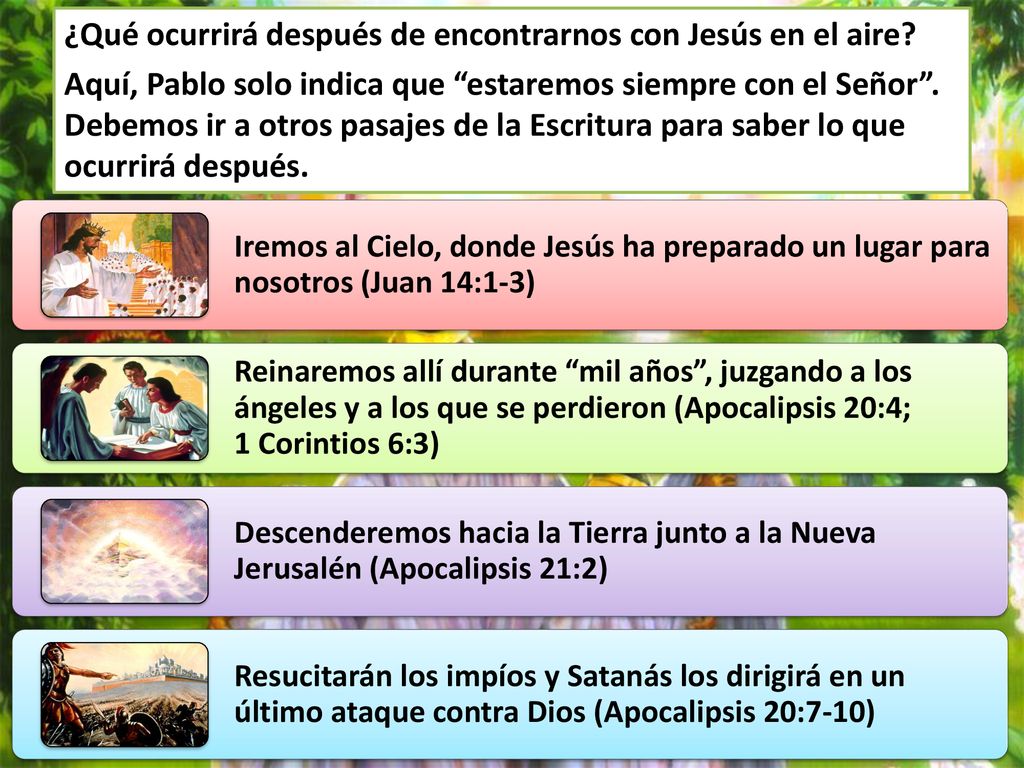 ¿Qué ocurrirá después de encontrarnos con Jesús en el aire