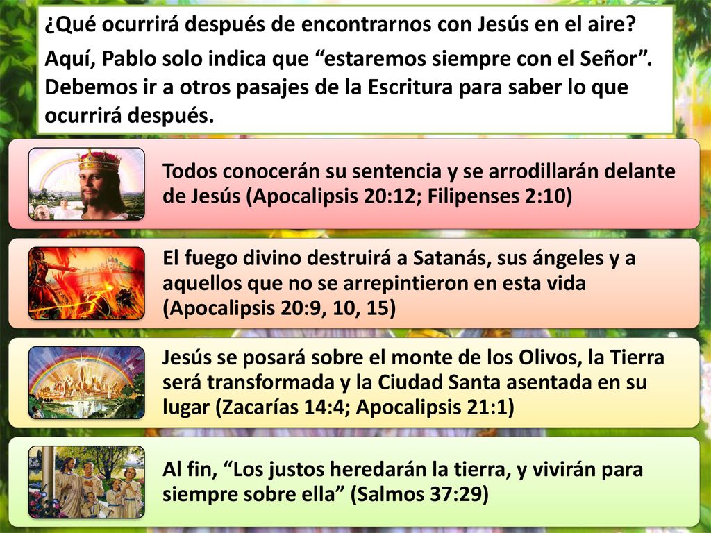 ¿Qué ocurrirá después de encontrarnos con Jesús en el aire