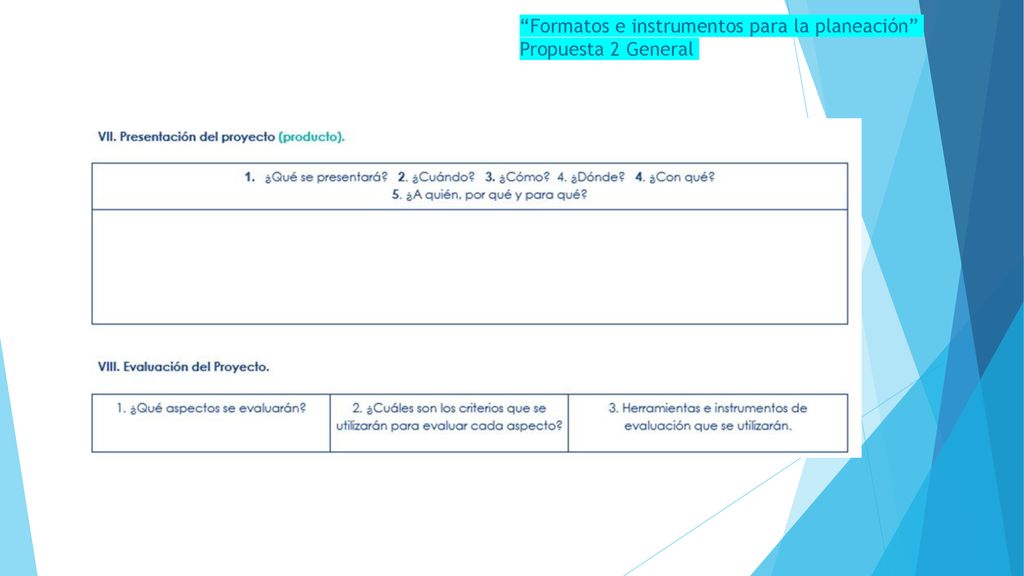Formatos e instrumentos para la planeación Propuesta 2 General