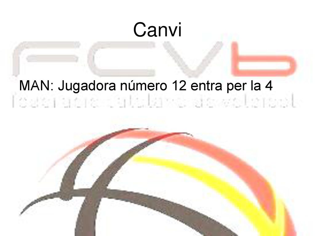 Canvi MAN: Jugadora número 12 entra per la 4