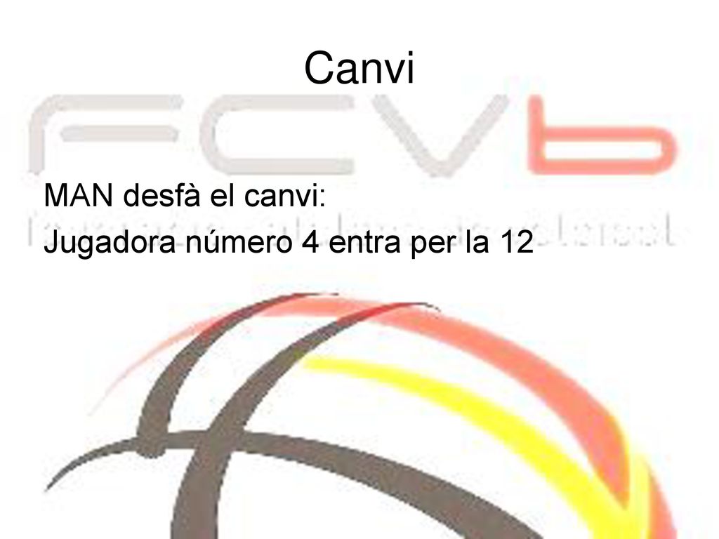 Canvi MAN desfà el canvi: Jugadora número 4 entra per la 12
